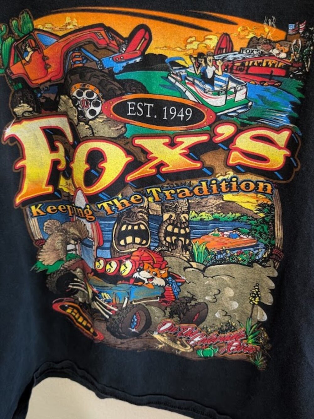 Men’s Tank Top – Vintage 2014 Fox’s Floating Dock Bar - Large